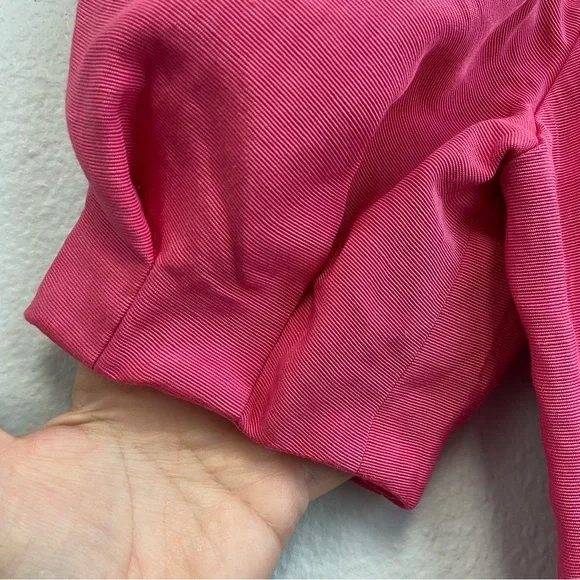 Alice + Olivia Joslyn Puff Sleeve Cropped Top in Wild Pink Size 2 - Picture 7 of 14